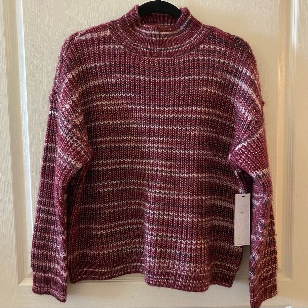 CK Striated Mockneck Sweater - S